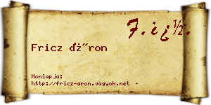 Fricz Áron névjegykártya